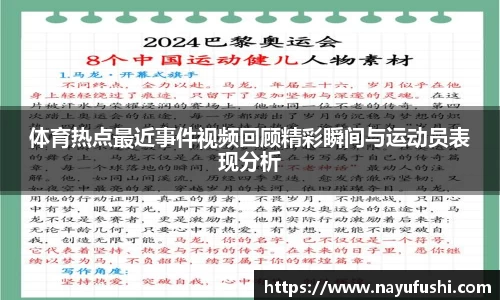 体育热点最近事件视频回顾精彩瞬间与运动员表现分析